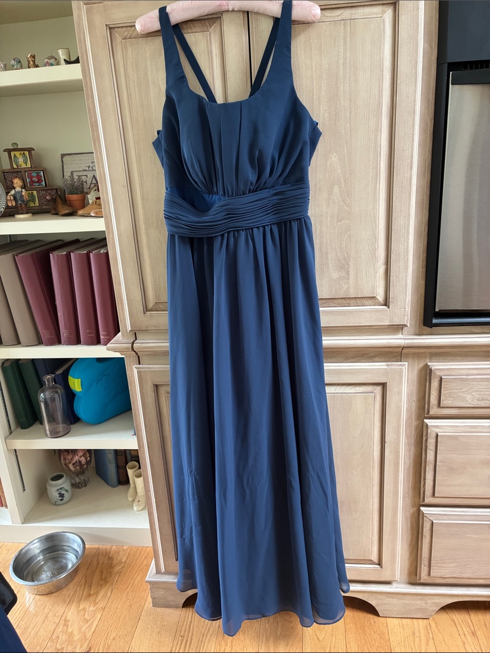 Allure Bridals Navy Blue Sleeveless Chiffon Gown